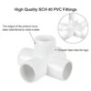 Paquete de 12 accesorios de codo de PVC de 5 vías de 1