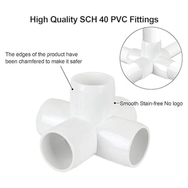 Paquete de 12 accesorios de codo de PVC de 5 vías de 1
