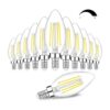 Paquete de 12 bombillas LED E12 de 60 W equivalentes luz