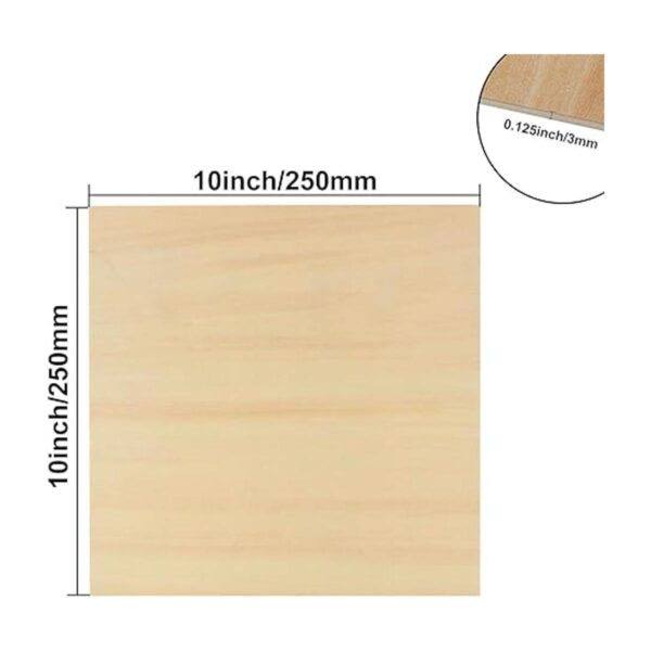 Paquete de 10 hojas de madera de tilo de 0.118 in 10 x 10