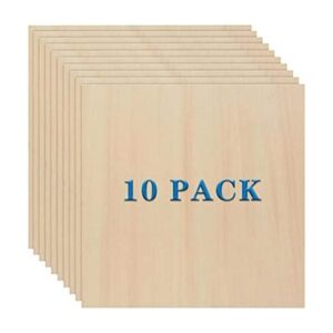 Paquete de 10 hojas de madera de tilo de 0.118 in 10 x 10