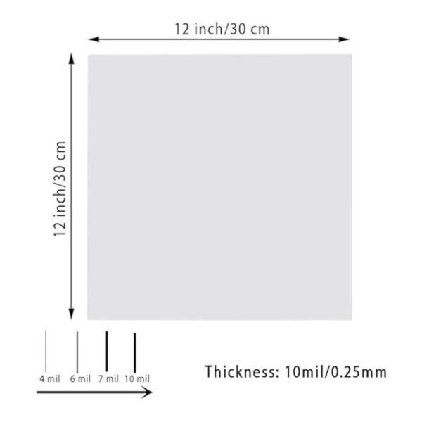 Paquete de 10 hojas de Mylar de 10 millas 12.0 x 12.0 in
