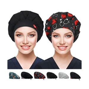 Paquete con 2 gorros de trabajo con botón y banda para el_1