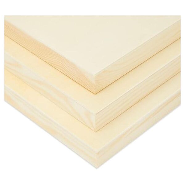 Paneles de madera sin terminar para pintar cuadrados de