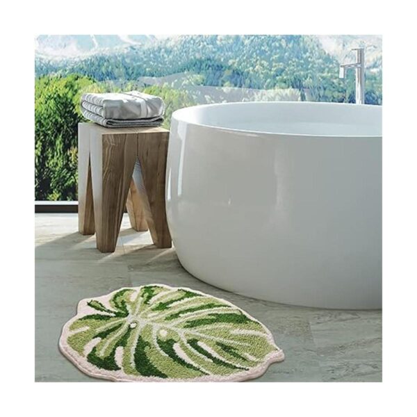 Panstar Alfombra grande Monstera con diseño de hoja verde