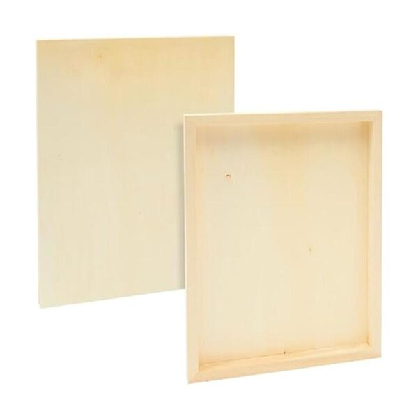 Paneles de madera sin terminar para pintar cuadrados de