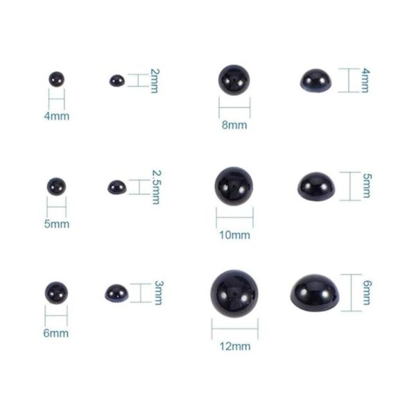 Pandahall Cabujones de imitación de acrílico negro de 0.39