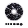 Pandahall Cabujones de imitación de acrílico negro de 0.39