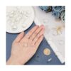 PandaHall 40 anillos ajustables en blanco anillos de