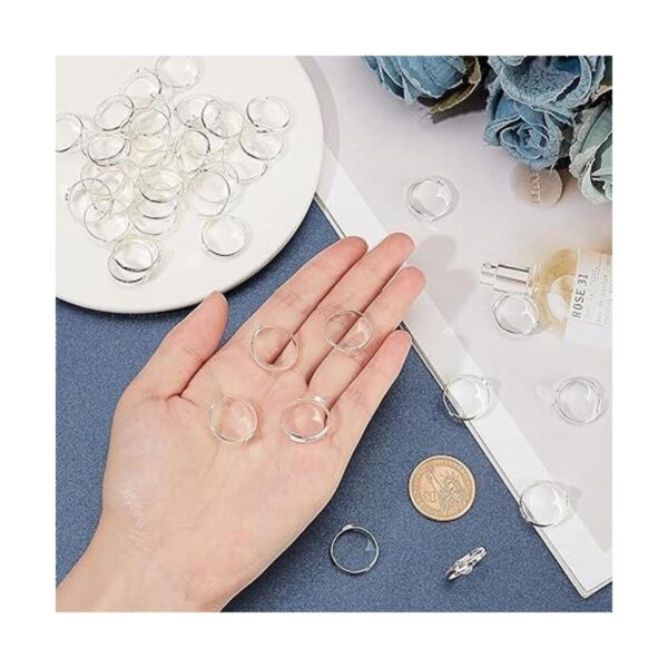 PandaHall 40 anillos ajustables en blanco anillos de