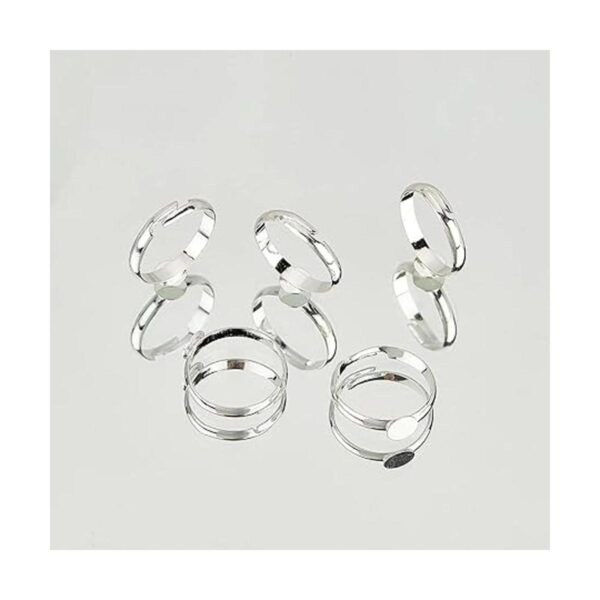 PandaHall 40 anillos ajustables en blanco anillos de