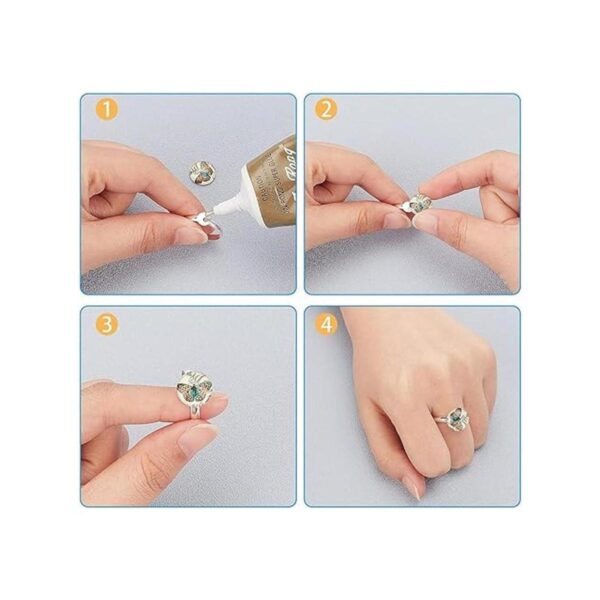 PandaHall 40 anillos ajustables en blanco anillos de