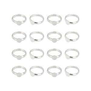 PandaHall 40 anillos ajustables en blanco anillos de