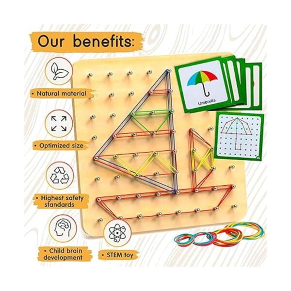 Panda Brothers Geoboard de madera Juguetes Montessori_2
