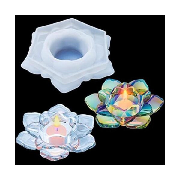 Palksky Lotus Moldes de resina para velas de té moldes
