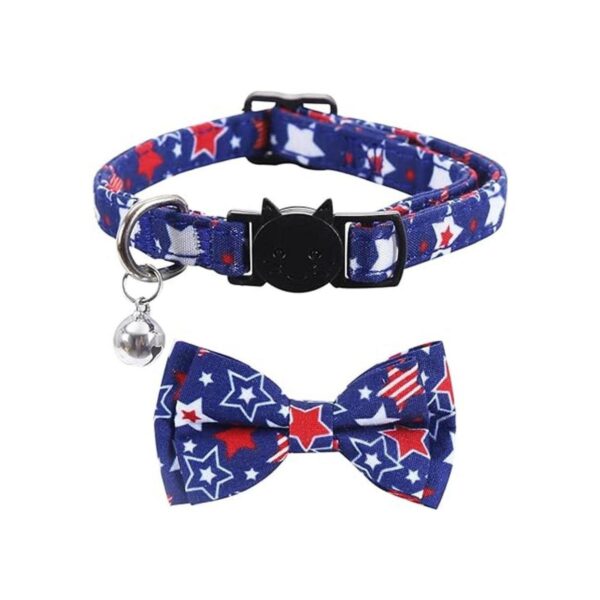 Pack de 2 collares de gato con bandera americana con_2