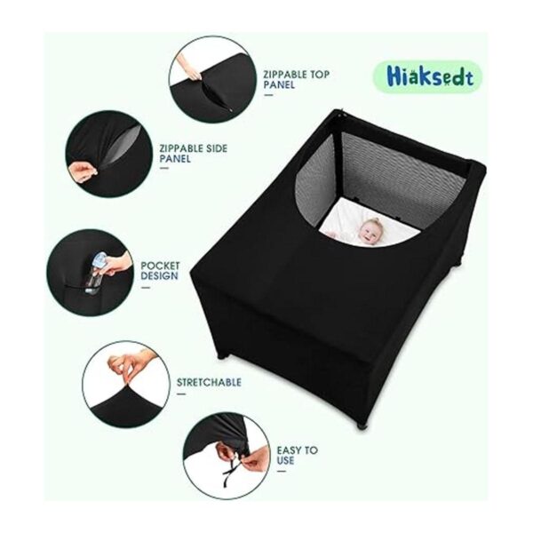 Pack N Play Funda opaca para cuna Hiaksedt para empacar y_6