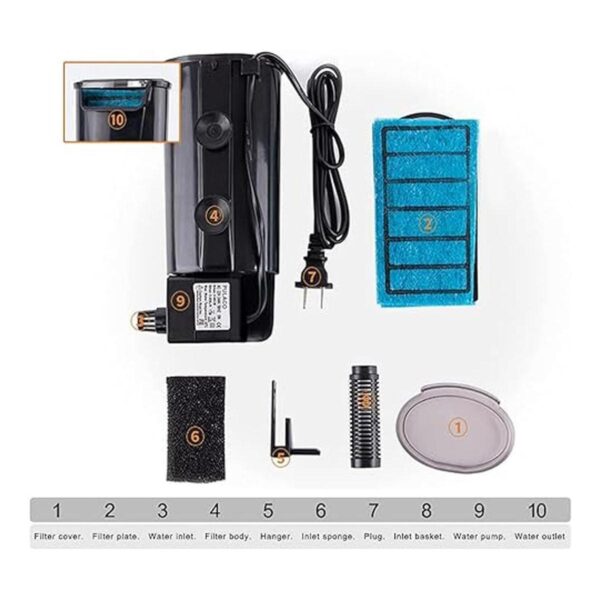 PULACO Filtro interno de acuario de 3 a 20 galones para_5