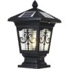 PTOUG Lámpara solar LED de casquillo de poste IP65