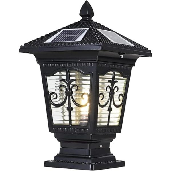 PTOUG Lámpara solar LED de casquillo de poste IP65
