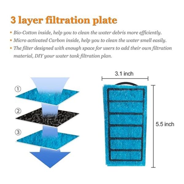 PULACO Filtro interno de acuario de 3 a 20 galones para_2