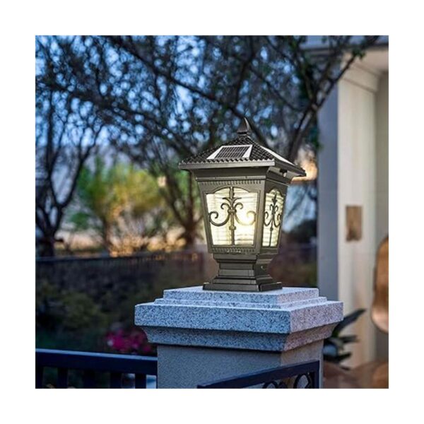 PTOUG Lámpara solar LED de casquillo de poste IP65