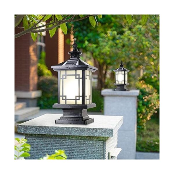 PTOUG Luz solar LED para poste al aire libre lámpara de