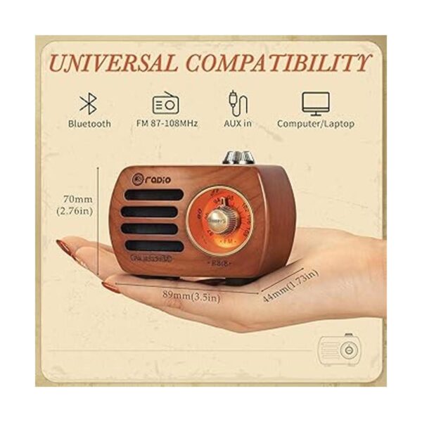 PRUNUS R818 Radio FM retro Bluetooth mini portátil de_2