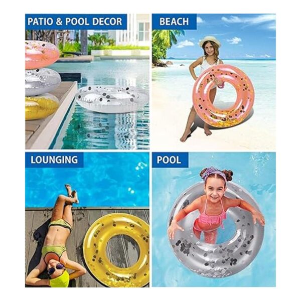 POZA Paquete de 4 tubos flotadores inflables para piscina_3