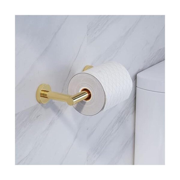 POKIM Soporte de papel higiénico dorado Mango flexible