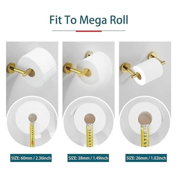 POKIM Soporte de papel higiénico dorado Mango flexible