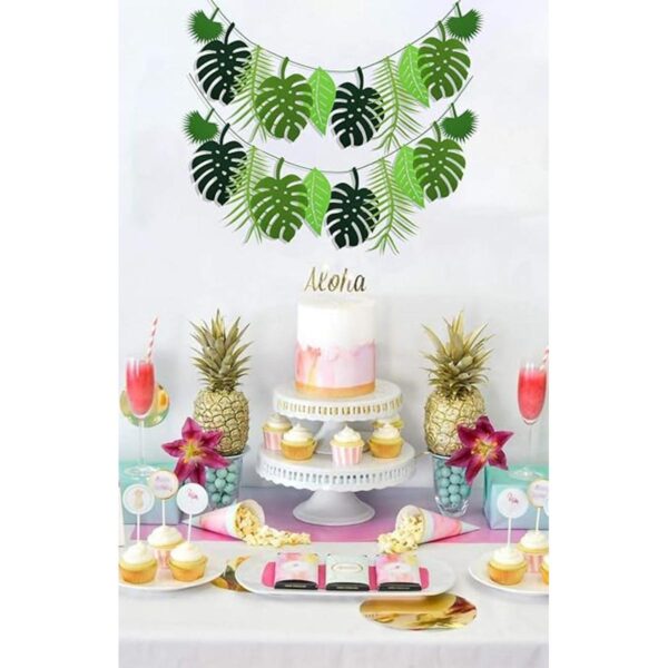PIXHOTUL Paquete de 2 pancartas tropicales de hojas