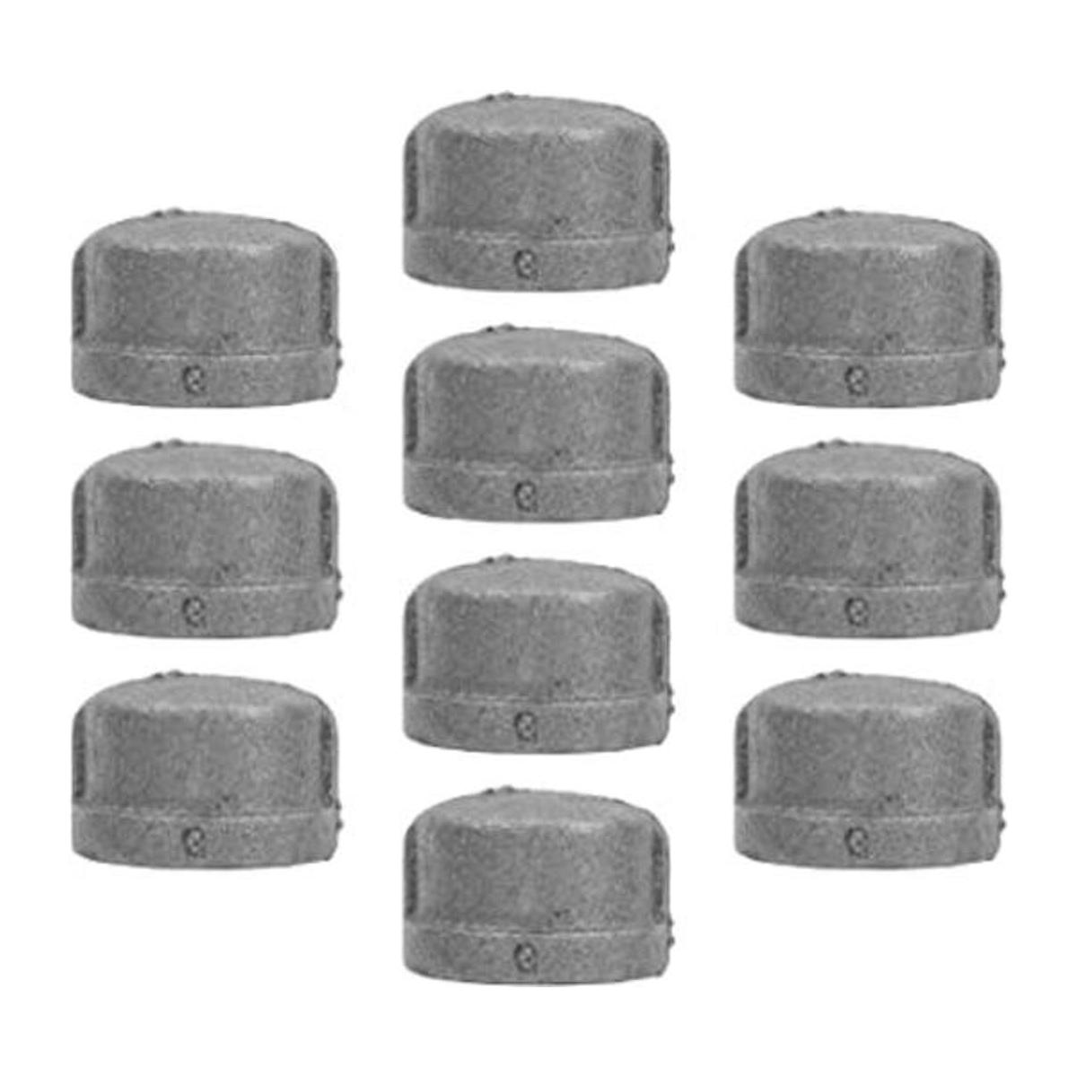 PIPE DCOR 34 pulg. Tapa de hierro maleable 10 unidades