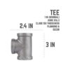 PIPE DCOR Camiseta de hierro maleable 1.0 in 4_2