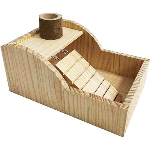PINVNBY Caja de baño de arena para hámster de madera para