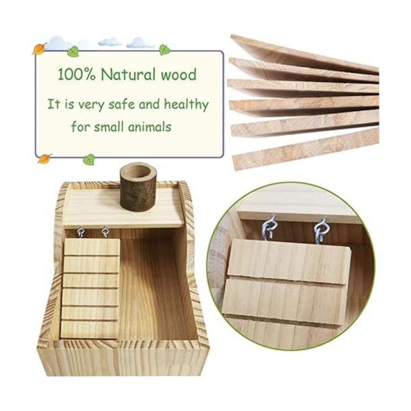 PINVNBY Caja de baño de arena para hámster de madera para