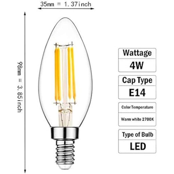 PIFUT Bombilla LED E14 regulable 110 V 300 lúmenes_2