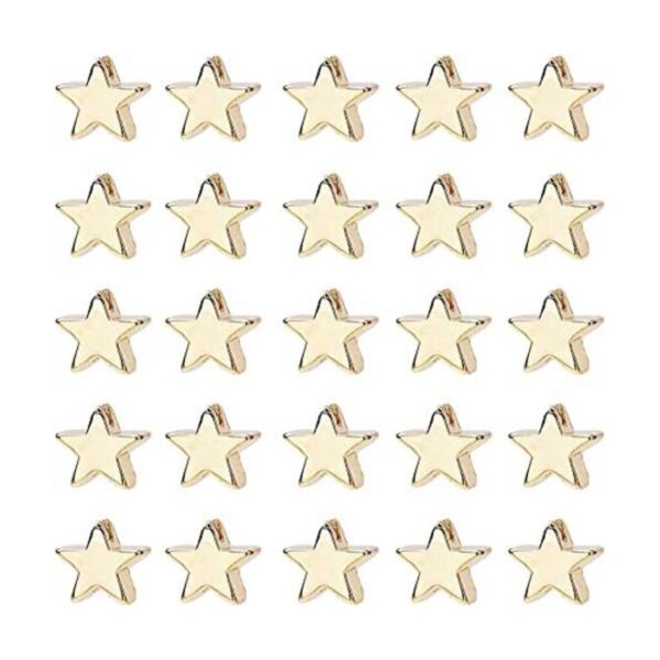 PH PandaHall 60 cuentas de estrella de latón de larga