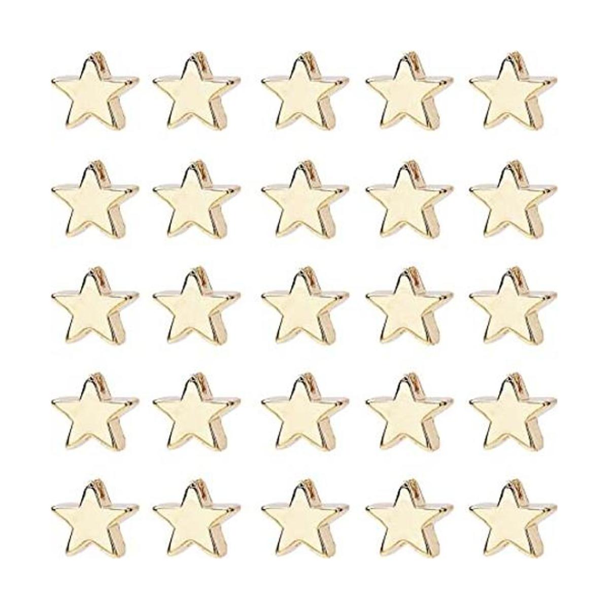 PH PandaHall 60 cuentas de estrella de latón de larga