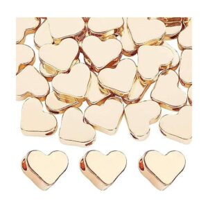 PH PandaHall Cuentas de corazón de oro de 14 quilates 60