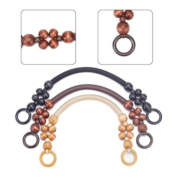PH PandaHall 6 asas de madera con cuentas 3 colores de