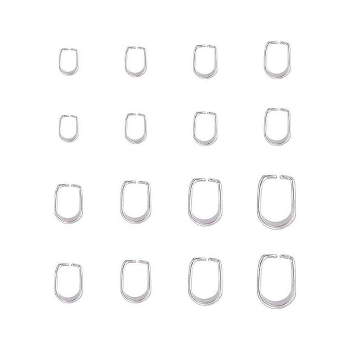 PH PandaHall 160 pcs 8 Sizes 304 Stainless Steel Snap On