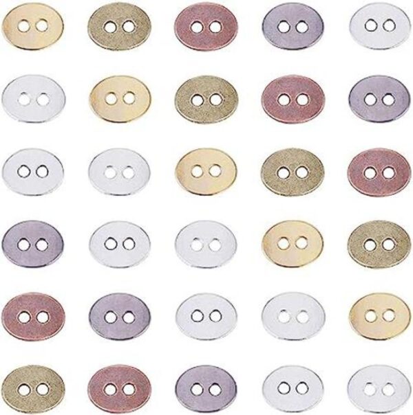 PH PandaHall 120 piezas de 6 colores ovalados 2 agujeros