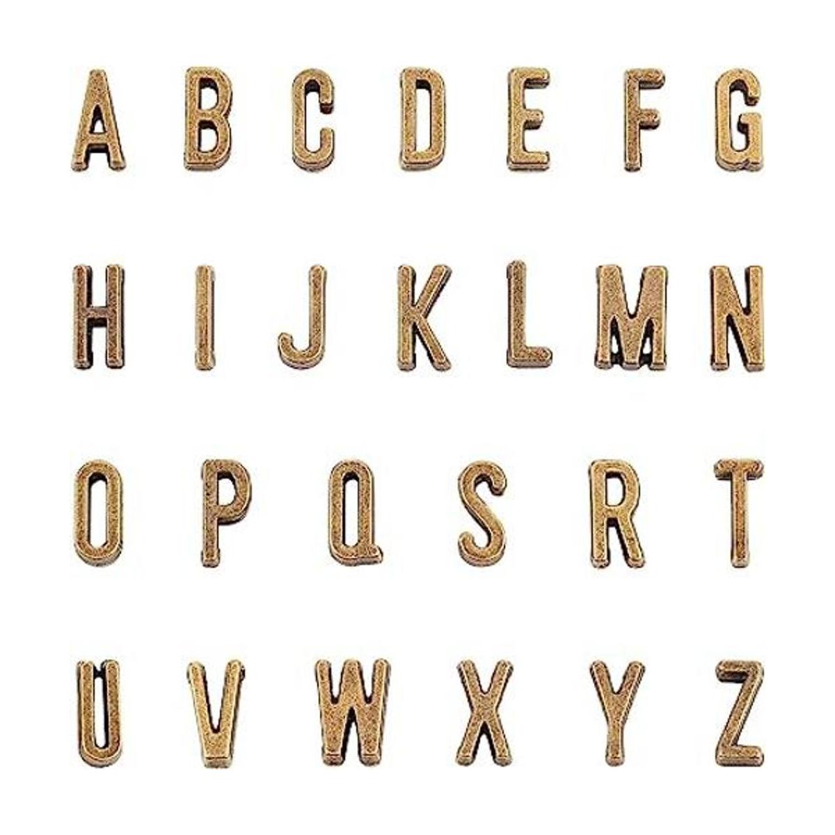 PH PandaHall 156pcs 6 Sets de bronce antiguo alfabeto