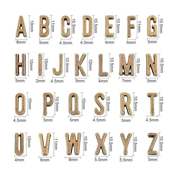 PH PandaHall 156pcs 6 Sets de bronce antiguo alfabeto_2