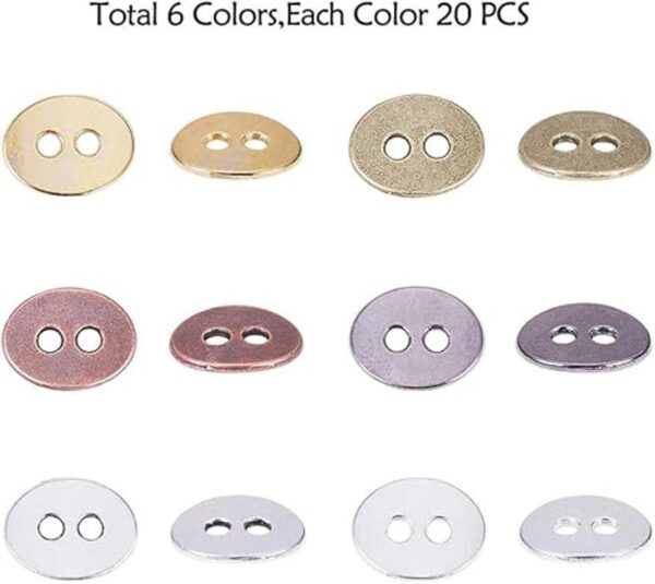 PH PandaHall 120 piezas de 6 colores ovalados 2 agujeros