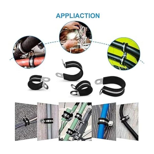 PEROMI Kit surtido de 90 abrazaderas de cable de acero_5