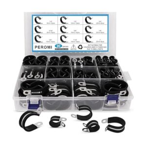PEROMI Kit surtido de 90 abrazaderas de cable de acero_1