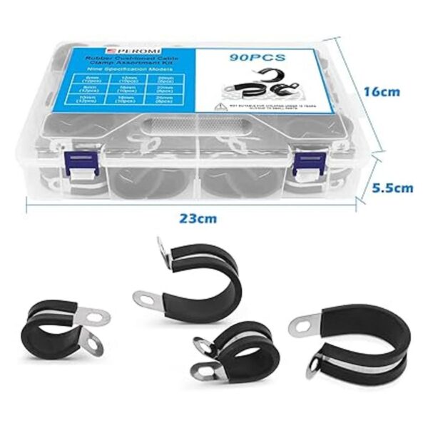 PEROMI Kit surtido de 90 abrazaderas de cable de acero_6
