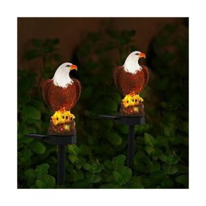 PERFECTOP Paquete de 2 luces solares de jardín de águila
